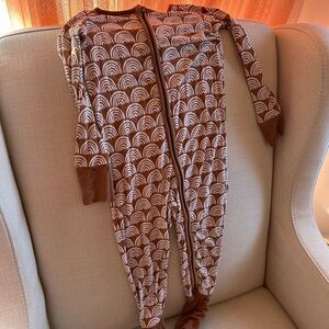 Little Sleepies Brown Rainbow Patterned Onesie